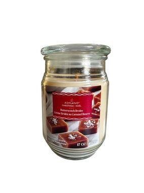 Ashland Butterscotch Brulee Jar Candle - Cream & Red Label